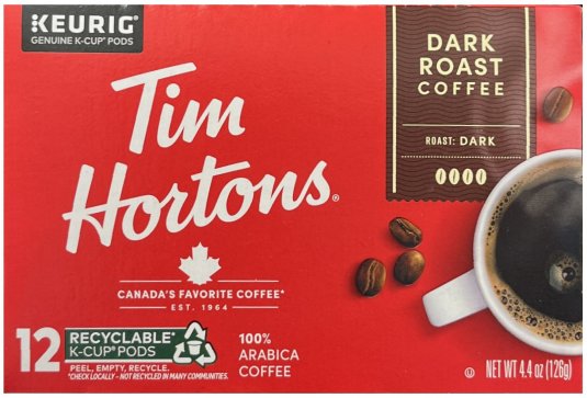 TIM HORTONS DARK ROAST COFFEE K-CUP PODS (image for) TIM HORTONS DARK ROAST COFFEE K-CUP PODS