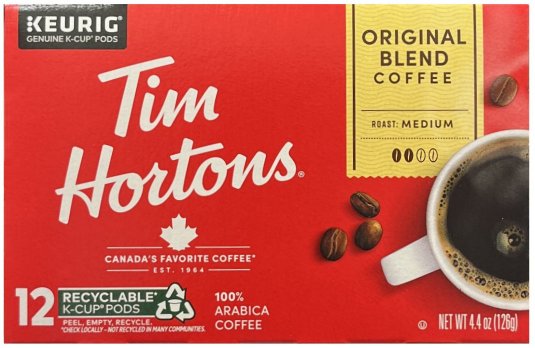 TIM HORTONS ORIGINAL BLEND MEDIUM ROAST COFFEE K-CUP PODS (image for) TIM HORTONS ORIGINAL BLEND MEDIUM ROAST COFFEE K-CUP PODS