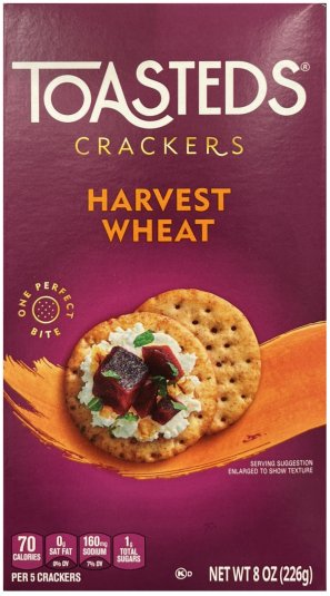 TOASTEDS HARVEST WHEAT CRACKERS (image for) TOASTEDS HARVEST WHEAT CRACKERS