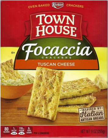 KEEBLER TOWN HOUSE FOCACCIA TUSCAN CHEESE CRACKS (image for) KEEBLER TOWN HOUSE FOCACCIA TUSCAN CHEESE CRACKS