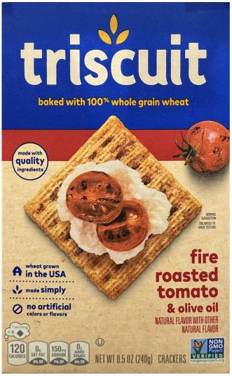 TRISCUIT FIRE ROASTED TOMATO & OLIVE OIL CRACKERS (image for) TRISCUIT FIRE ROASTED TOMATO & OLIVE OIL CRACKERS