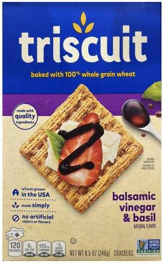 TRISCUIT BALSAMIC VINEGAR & BASIL CRACKERS (image for) TRISCUIT BALSAMIC VINEGAR & BASIL CRACKERS