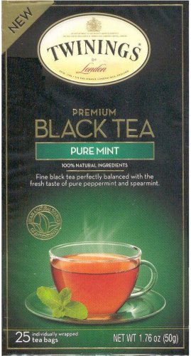 TWININGS PREMIUM BLACK TEA PURE MINT (image for) TWININGS PREMIUM BLACK TEA PURE MINT