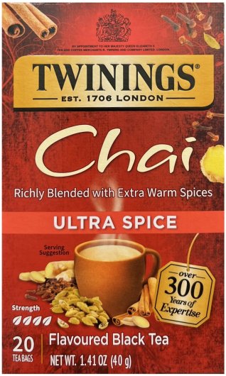 TWININGS CHAI ULTRA SPICE FLAVOURED BLACK TEA (image for) TWININGS CHAI ULTRA SPICE FLAVOURED BLACK TEA