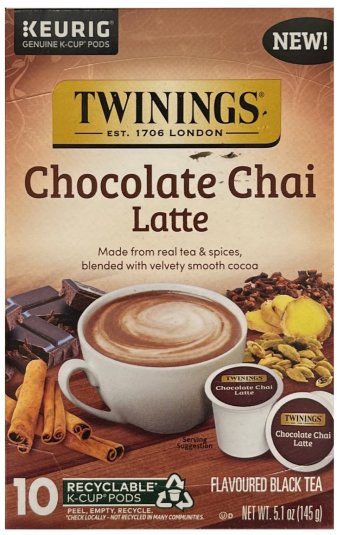 TWININGS CHOCOLATE CHAI LATTE K-CUP PODS (image for) TWININGS CHOCOLATE CHAI LATTE K-CUP PODS