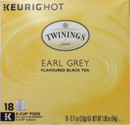 TWININGS EARL GREY FLAVOURED BLACK TEA K-CUP PODS (image for) TWININGS EARL GREY FLAVOURED BLACK TEA K-CUP PODS