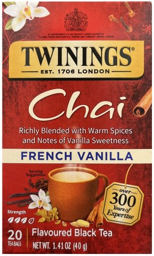 TWININGS CHAI FRENCH VANILLA FLAVOURED BLACK TEA (image for) TWININGS CHAI FRENCH VANILLA FLAVOURED BLACK TEA