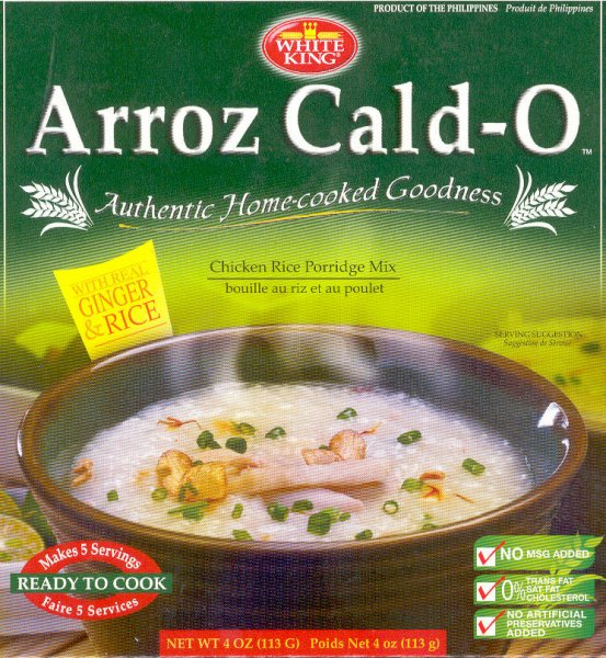 WHITE KING ARROZ CALD-O CHICKEN FLAVOR PORRIDGE MIX W/GINGER (image for) WHITE KING ARROZ CALD-O CHICKEN FLAVOR PORRIDGE MIX W/GINGER