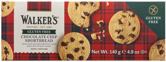 WALKER'S GLUTEN FREE CHOCOLATE CHIP SHORTBREAD (image for) WALKER'S GLUTEN FREE CHOCOLATE CHIP SHORTBREAD