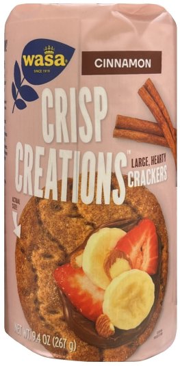 WASA CRISP CREATIONS CINNAMON CRACKERS (image for) WASA CRISP CREATIONS CINNAMON CRACKERS