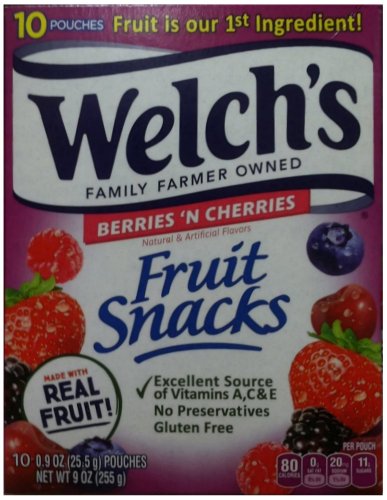 WELCH'S BERRIES 'N CHERRIES FRUIT SNACK (image for) WELCH'S BERRIES 'N CHERRIES FRUIT SNACK