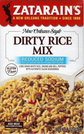 ZATARAIN'S DIRTY RICE MIX REDUCED SODIUM (image for) ZATARAIN'S DIRTY RICE MIX REDUCED SODIUM