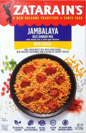 ZATARAIN'S JAMBALAYA RICE DINNER MIX WITH CHEESE (image for) ZATARAIN'S JAMBALAYA RICE DINNER MIX WITH CHEESE